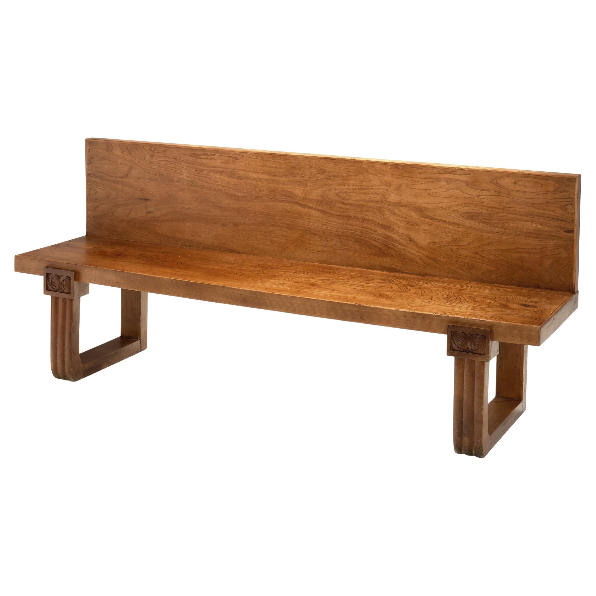 French Art Deco Bench, France ca 1930s