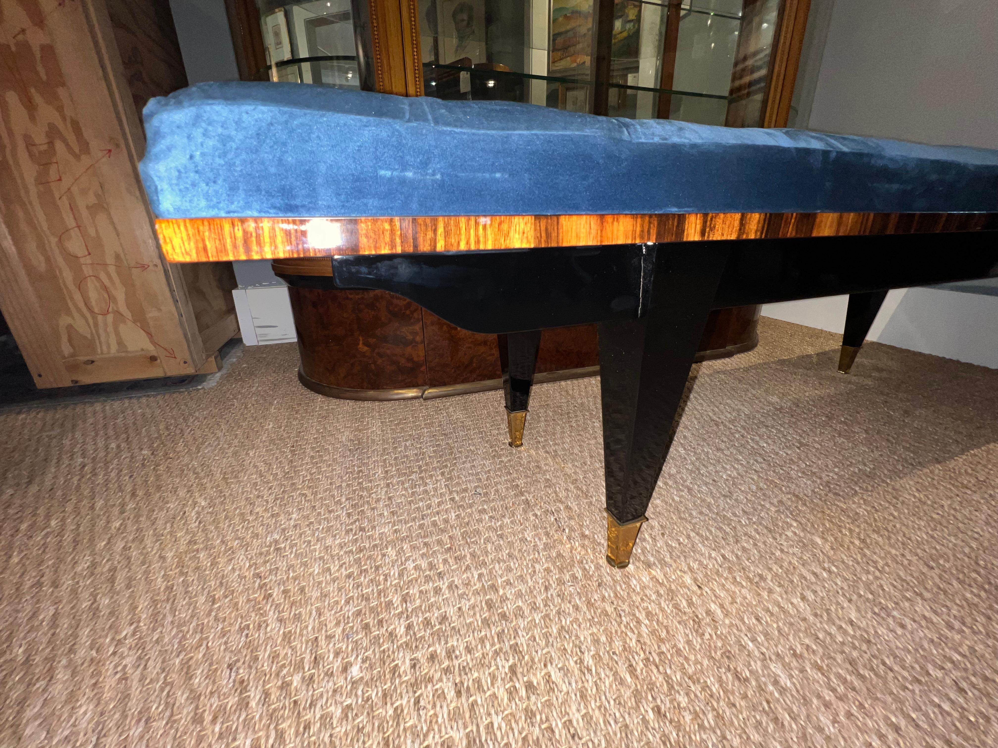French Art Deco Bench in Macassar and Ebony Wood In Excellent Condition In Houston, TX