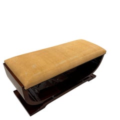 French Art Deco Bench Reupholstered In Gold galuchat Fabric