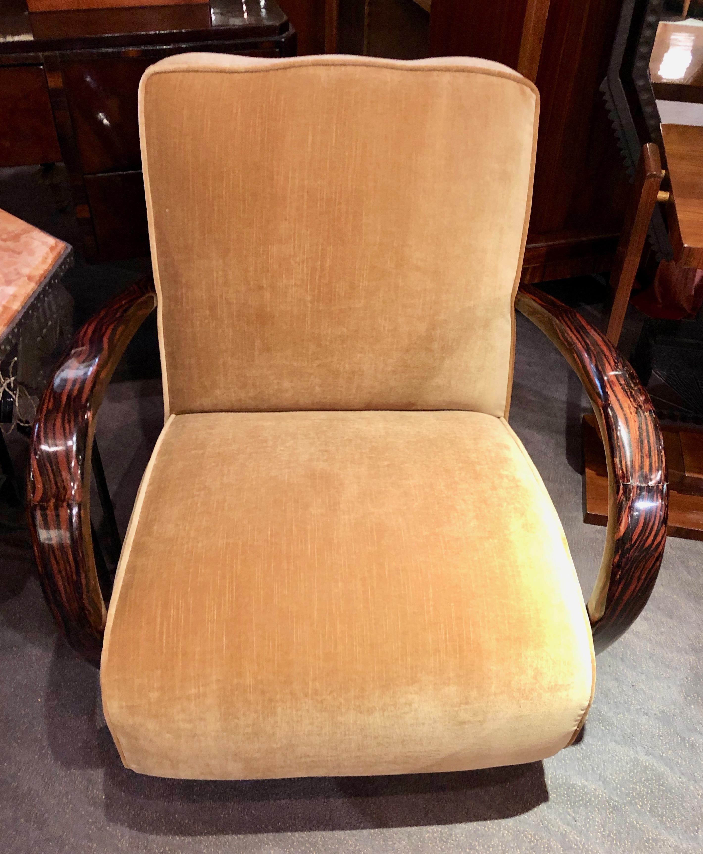 French Art Deco Bentwood Macassar Club Chairs Seating In Good Condition In Oakland, CA