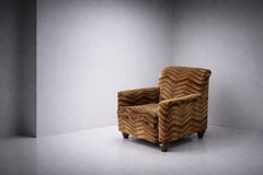 French Art Deco bergère armchair with original period fabric