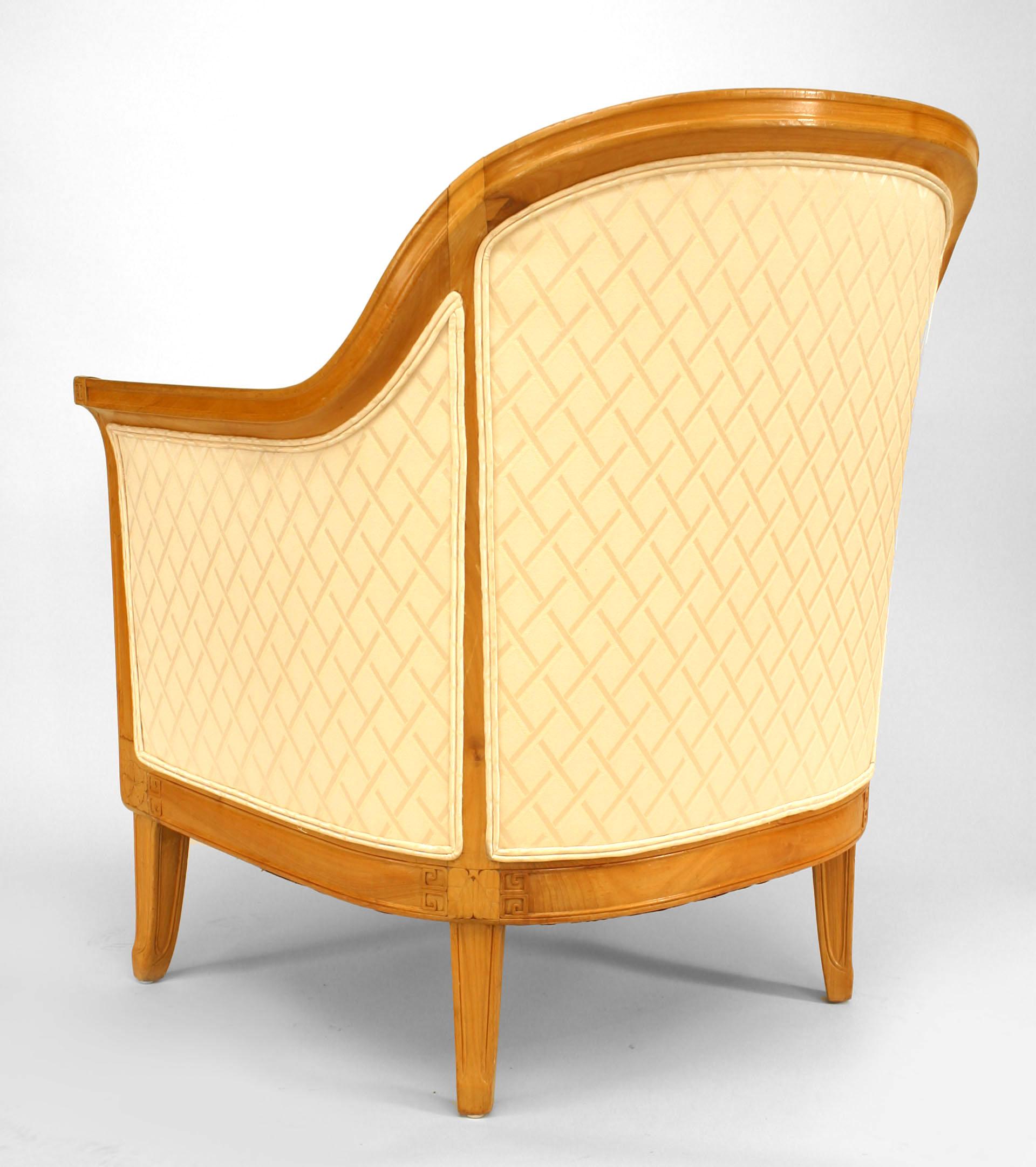 Jallot French Art Deco Bergére Arm Chair In Good Condition For Sale In New York, NY