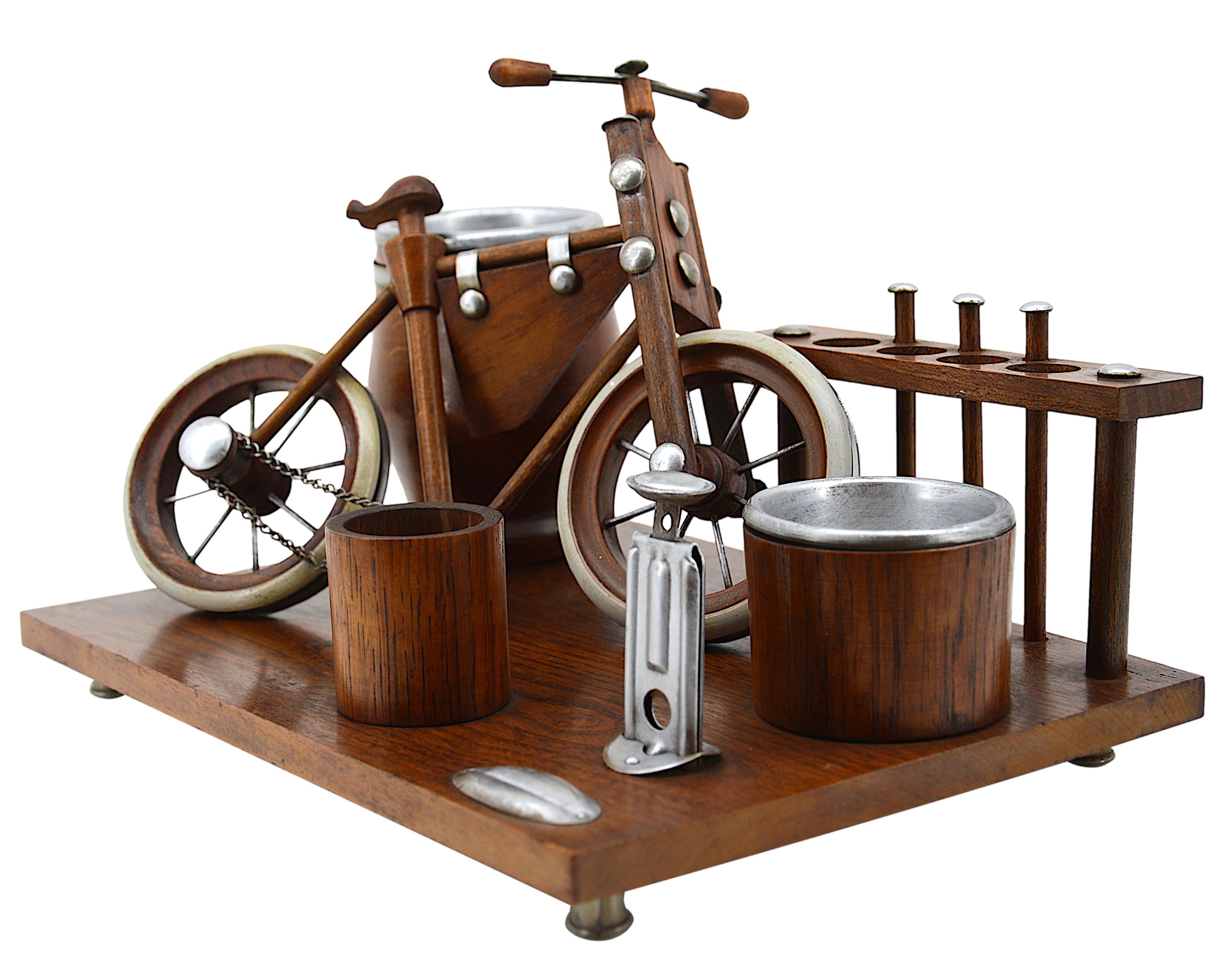 French Art Deco Bike Themed Smoking Set, 1930s For Sale 3