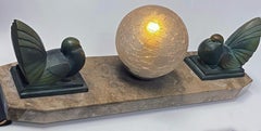 French Art Deco Bird Sculptures Lamp, circa 1930