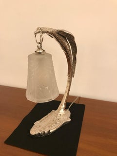 French Art Deco Bird Table Lamp Signed by Muller Frères Luneville