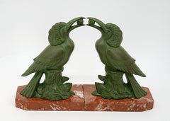 French Art Deco Birds Bookends, 1920