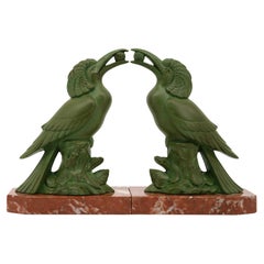 Vintage French Art Deco Birds Bookends, 1930s