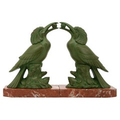 French Art Deco Birds Bookends, 1920