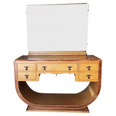 French Art Deco Birds Eye Maple Vanity
