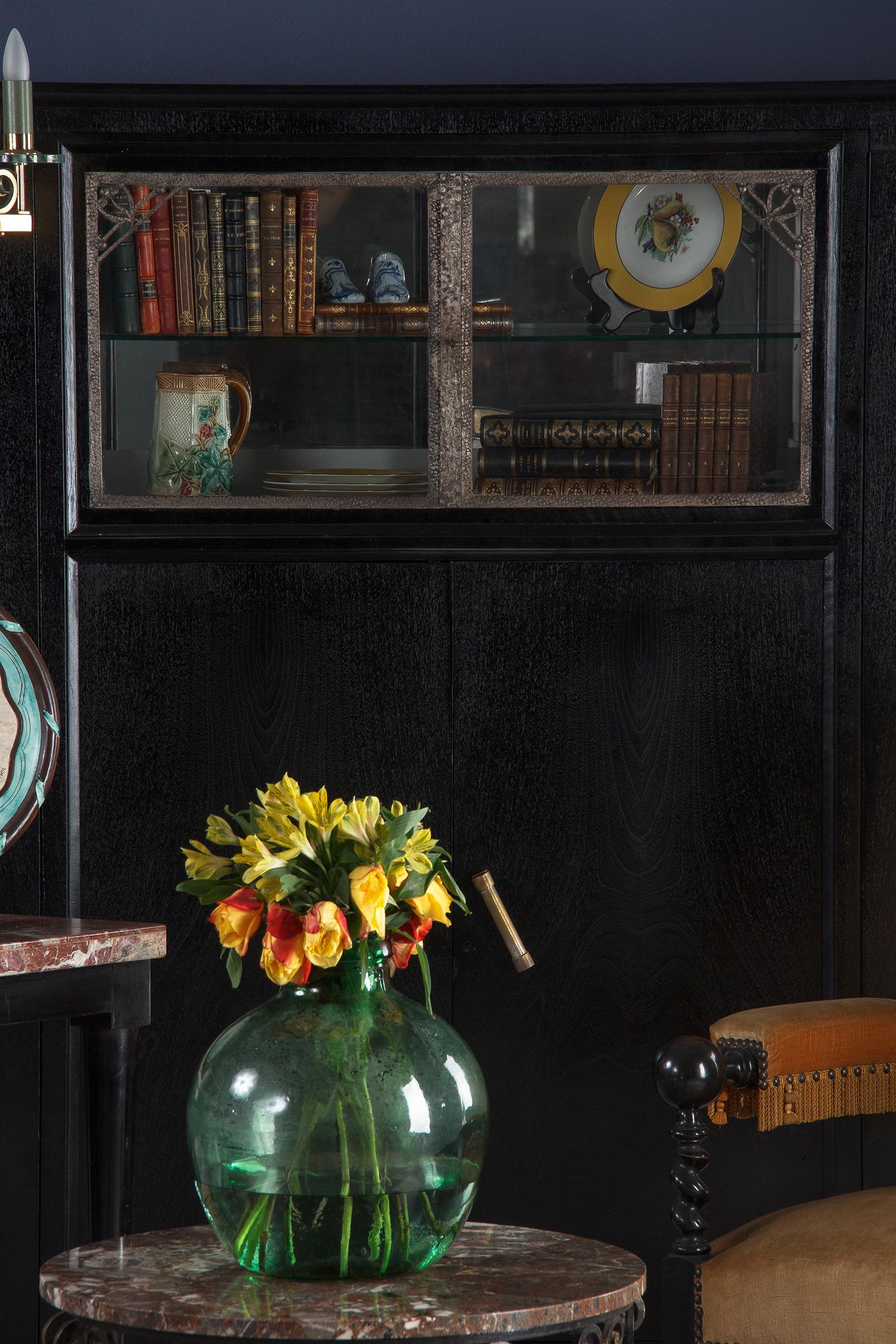 French Art Deco Black Cabinet or Armoire, 1930s 11