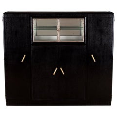 French Art Deco Black Cabinet or Armoire, 1930s