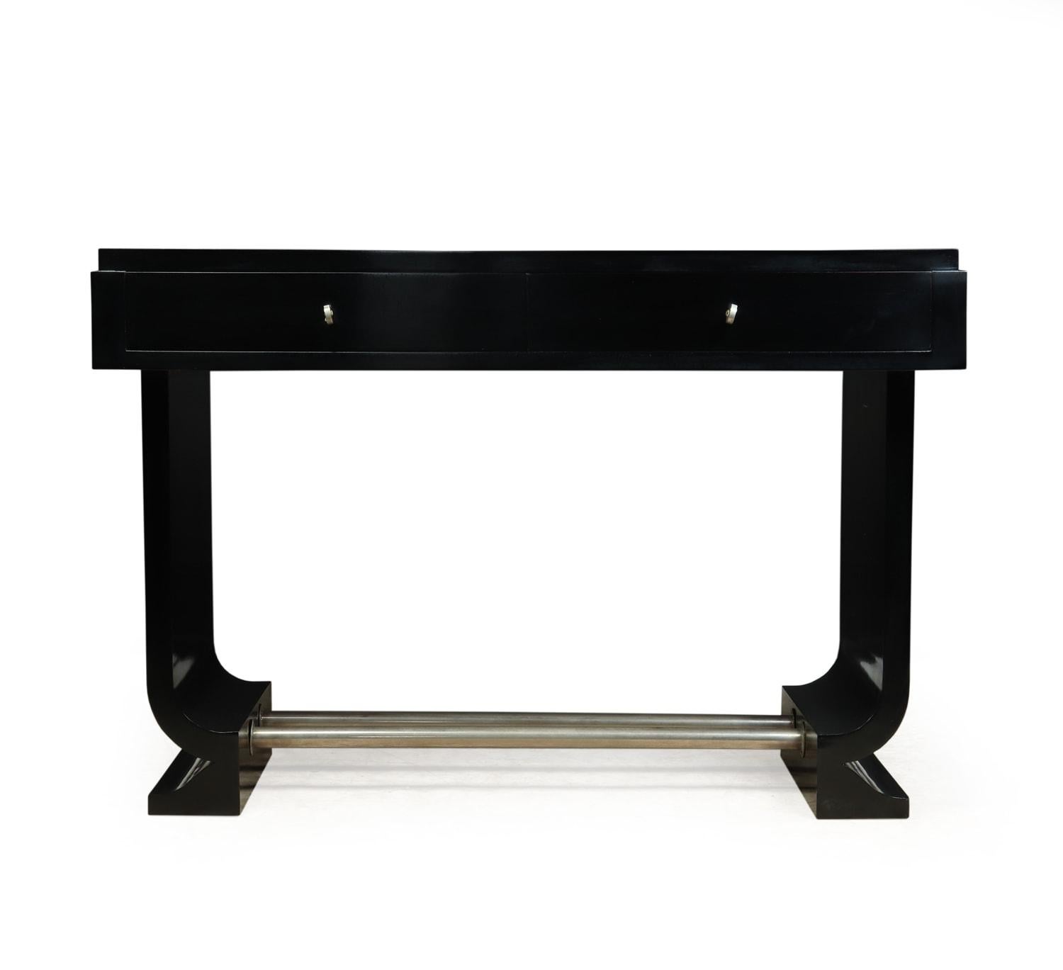 French Art Deco Black Desk, circa 1930 In Excellent Condition For Sale In Paddock Wood, Kent