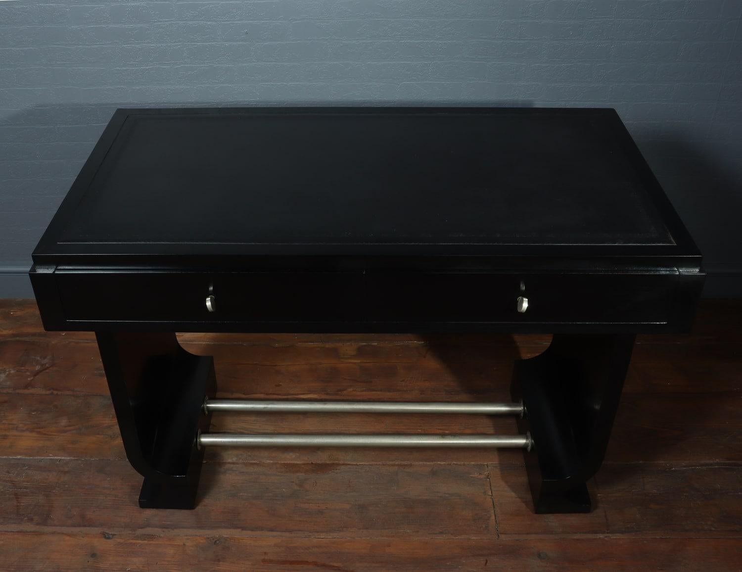 Mid-20th Century French Art Deco Black Desk, circa 1930 For Sale