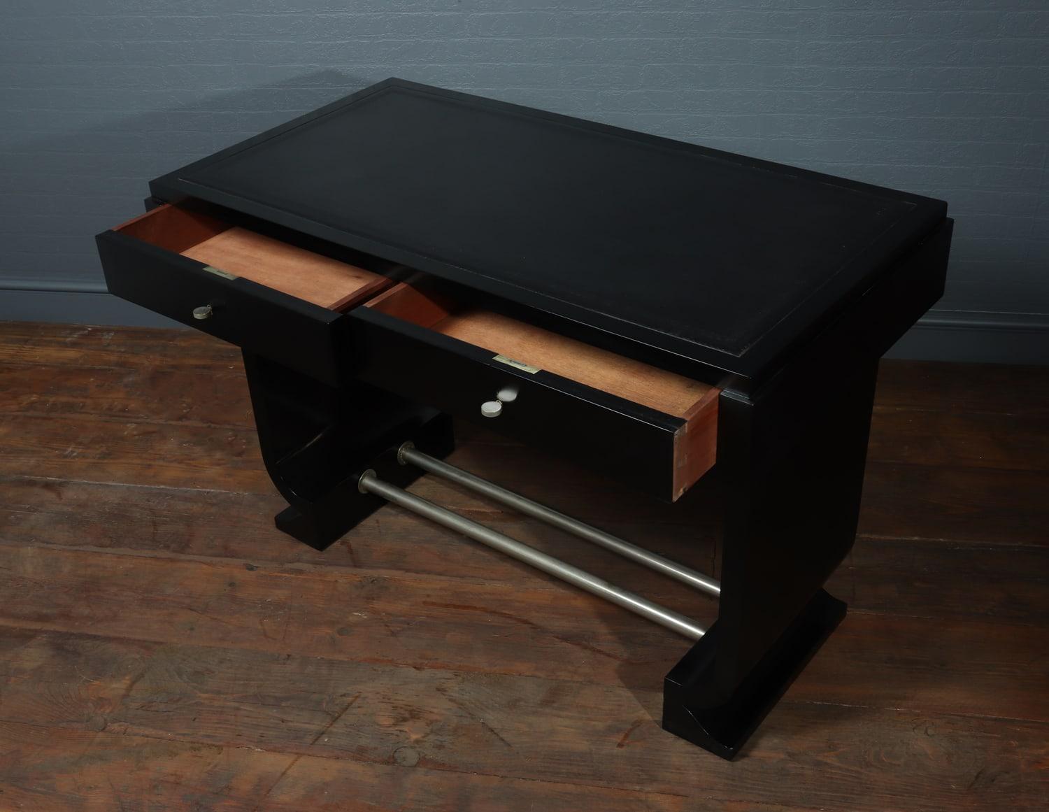 French Art Deco Black Desk, circa 1930 For Sale 4