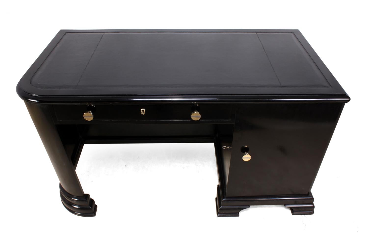 Ebonized French Art Deco Black Desk
