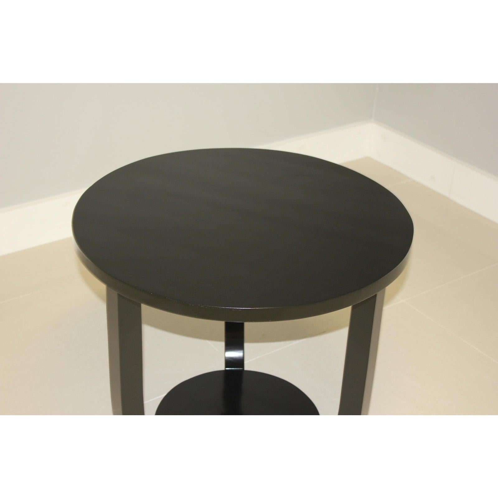 French Art Deco Black Ebonized Side Table or End Table, 1940s 3