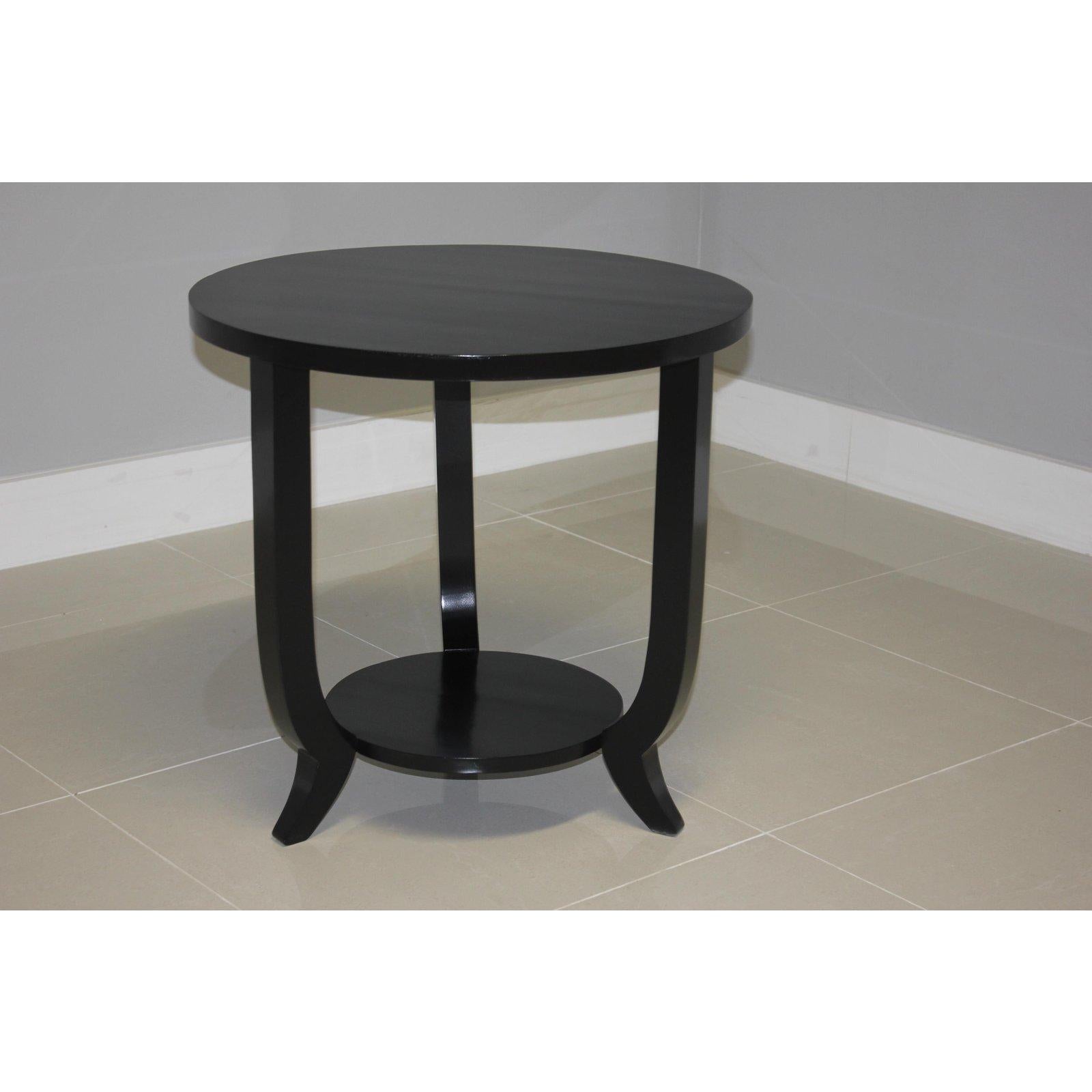 French Art Deco Black Ebonized Side Table or End Table, 1940s 4
