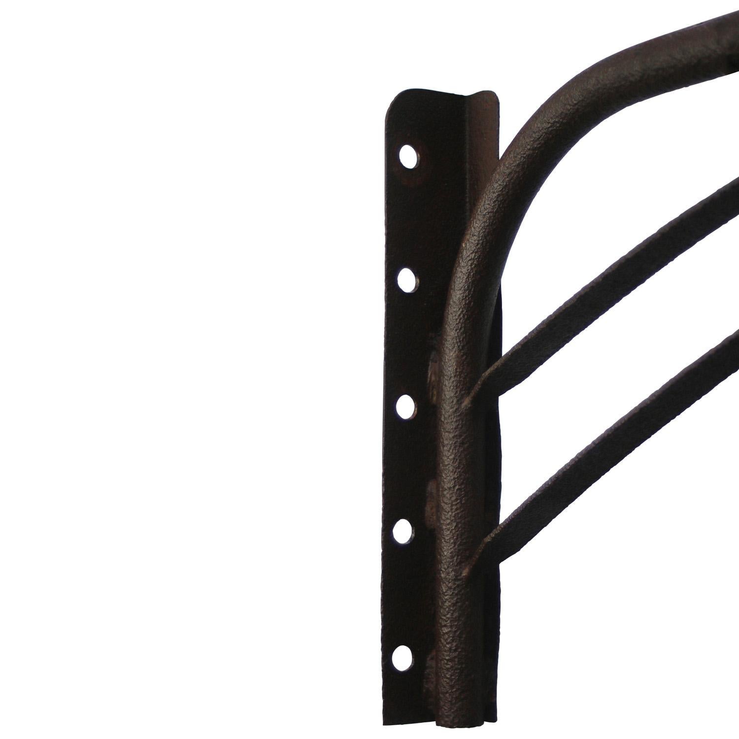 French Art Deco Black Enamel Iron Street Wall Lights by EDR In Good Condition For Sale In Amsterdam, NL