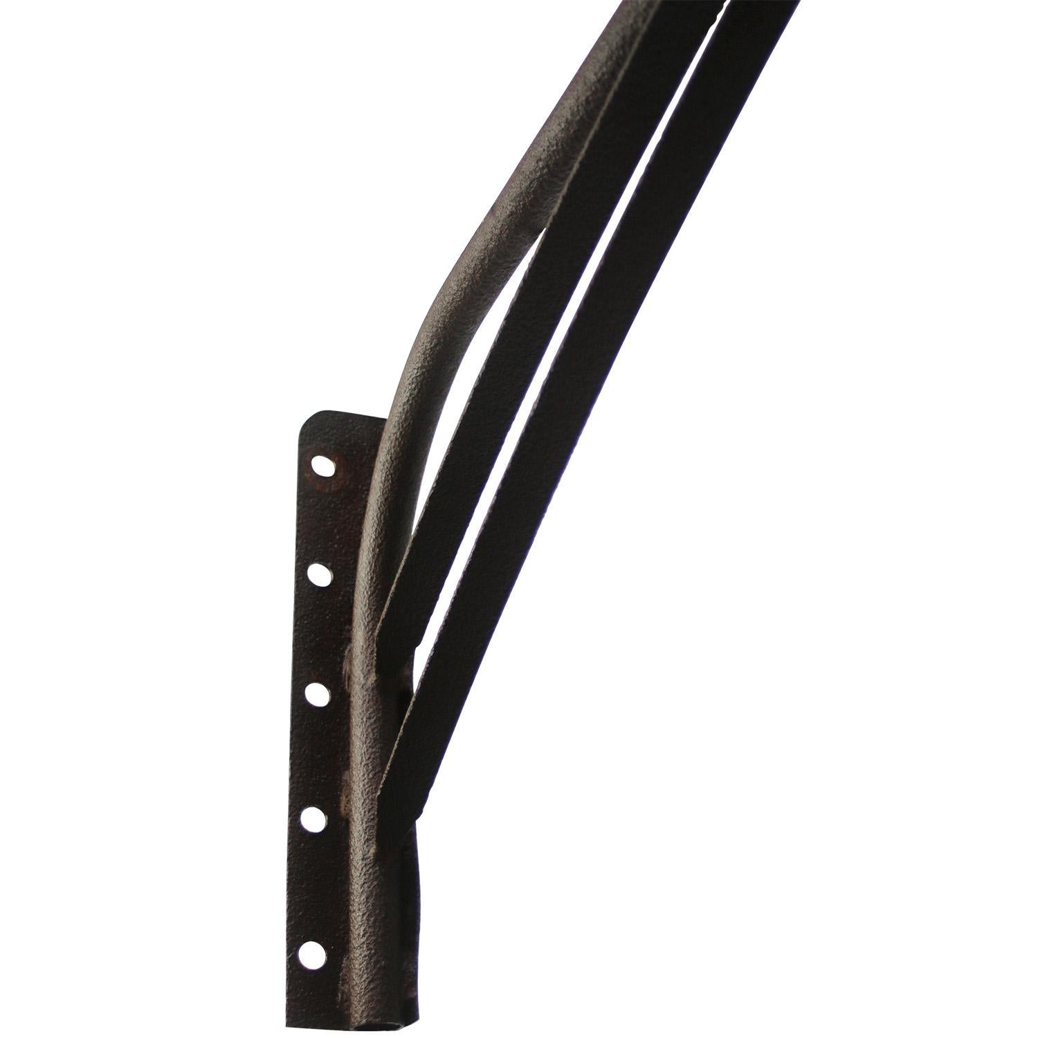 French Art Deco Black Enamel Iron Street Wall Lights by EDR For Sale 2