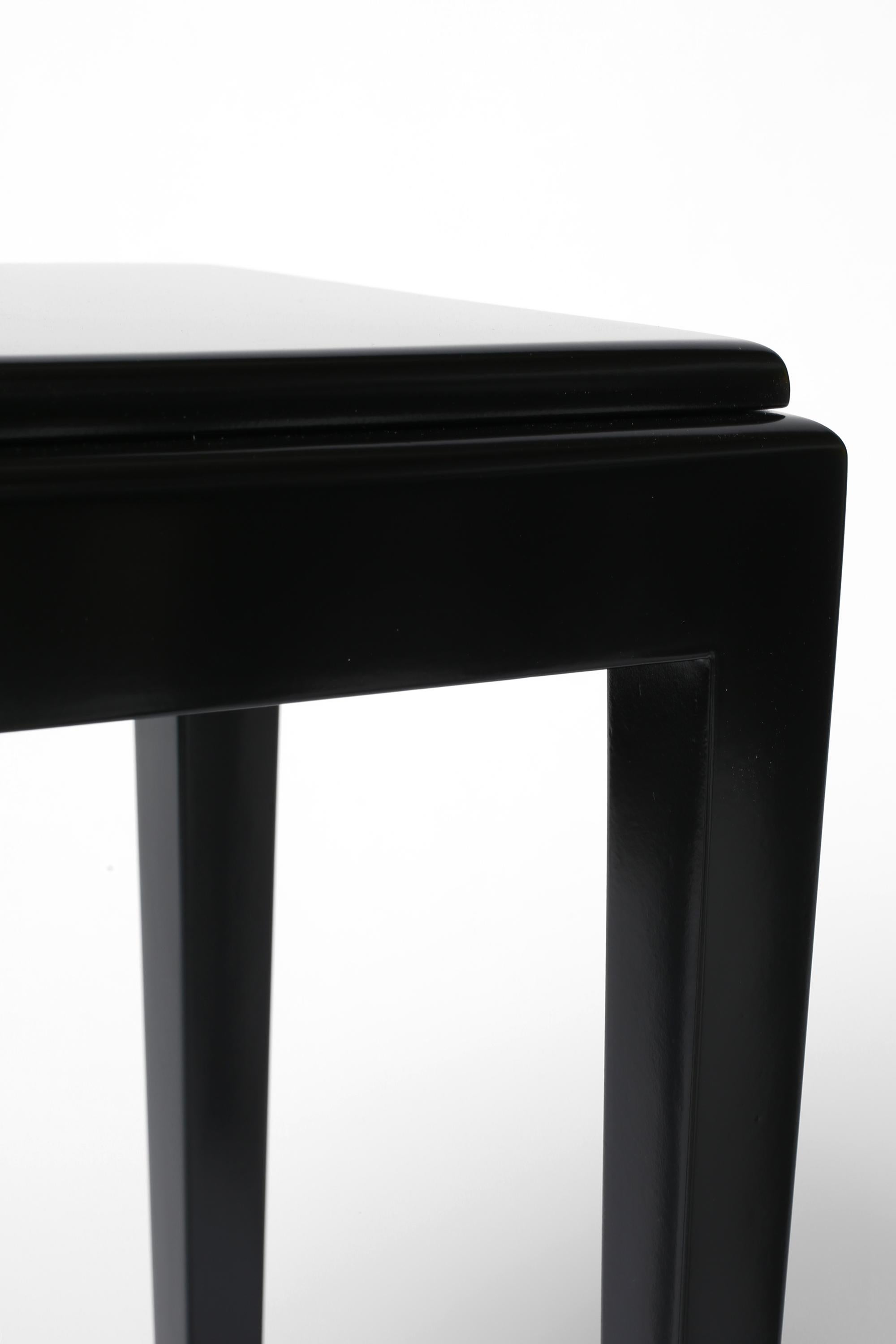 French Art Deco Black Lacquer Atelier Martine Side Tables For Sale 6