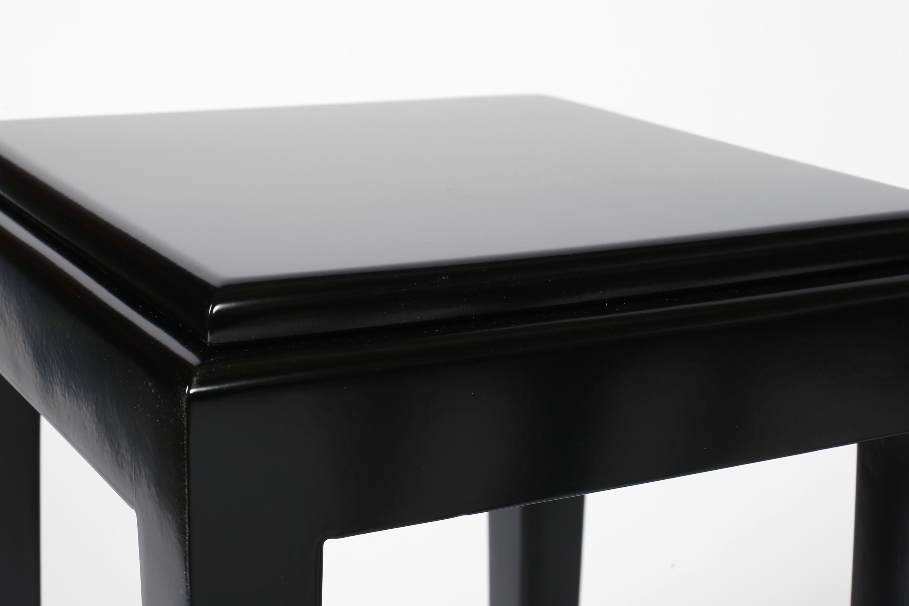 French Art Deco Black Lacquer Atelier Martine Side Tables For Sale 10