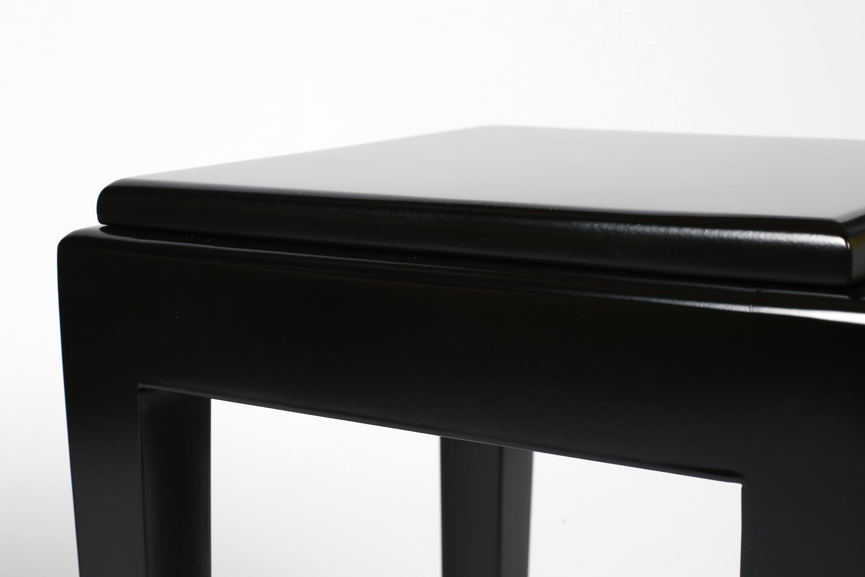 French Art Deco Black Lacquer Atelier Martine Side Tables For Sale 5