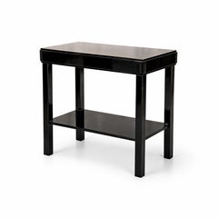 French Art Deco Black Lacquer Console Table in Walnut 20th Century