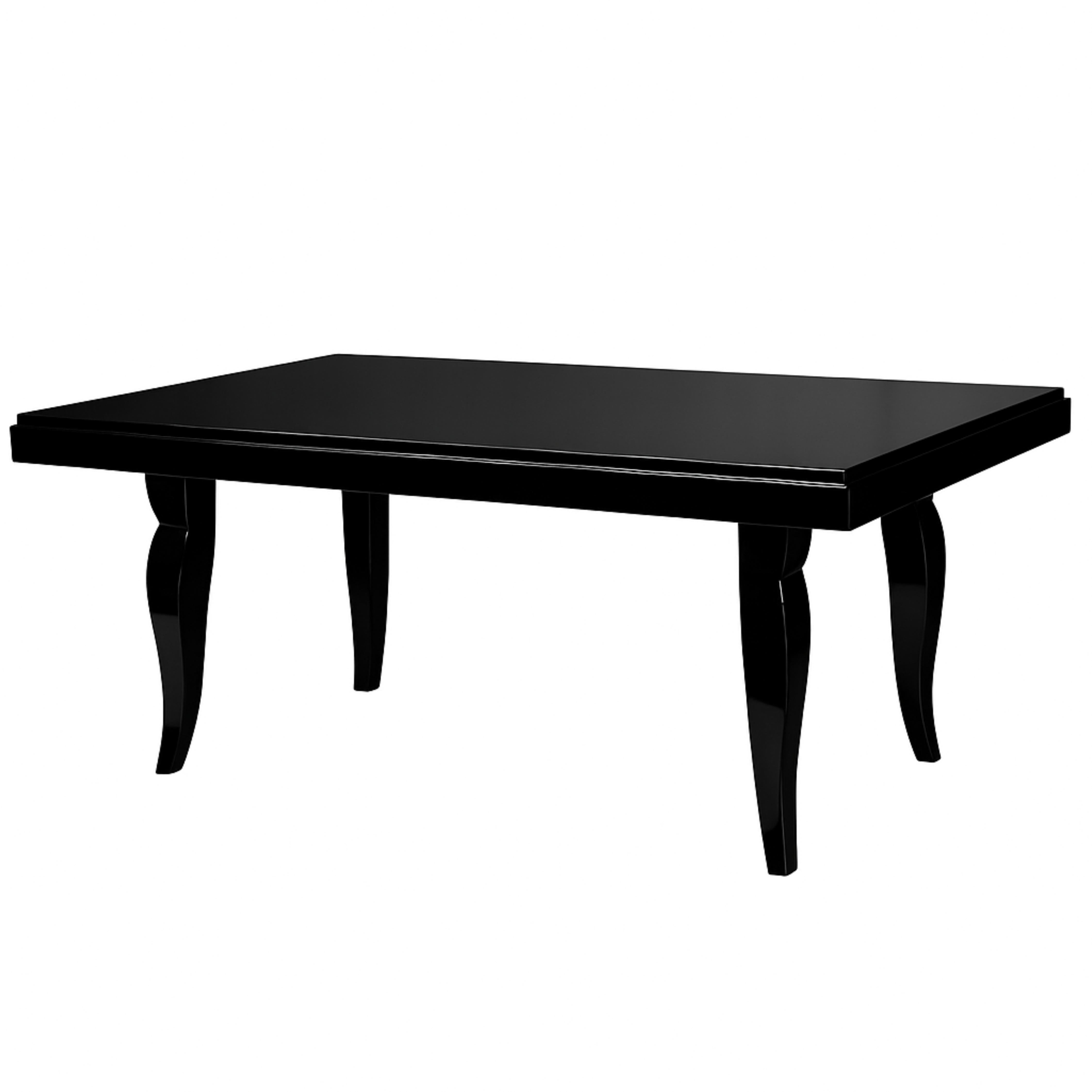 Tavolo da pranzo francese Art Deco in lacca nera stile Jules Leleu, XX secolo In condizioni buone in vendita a Lisbon, PT