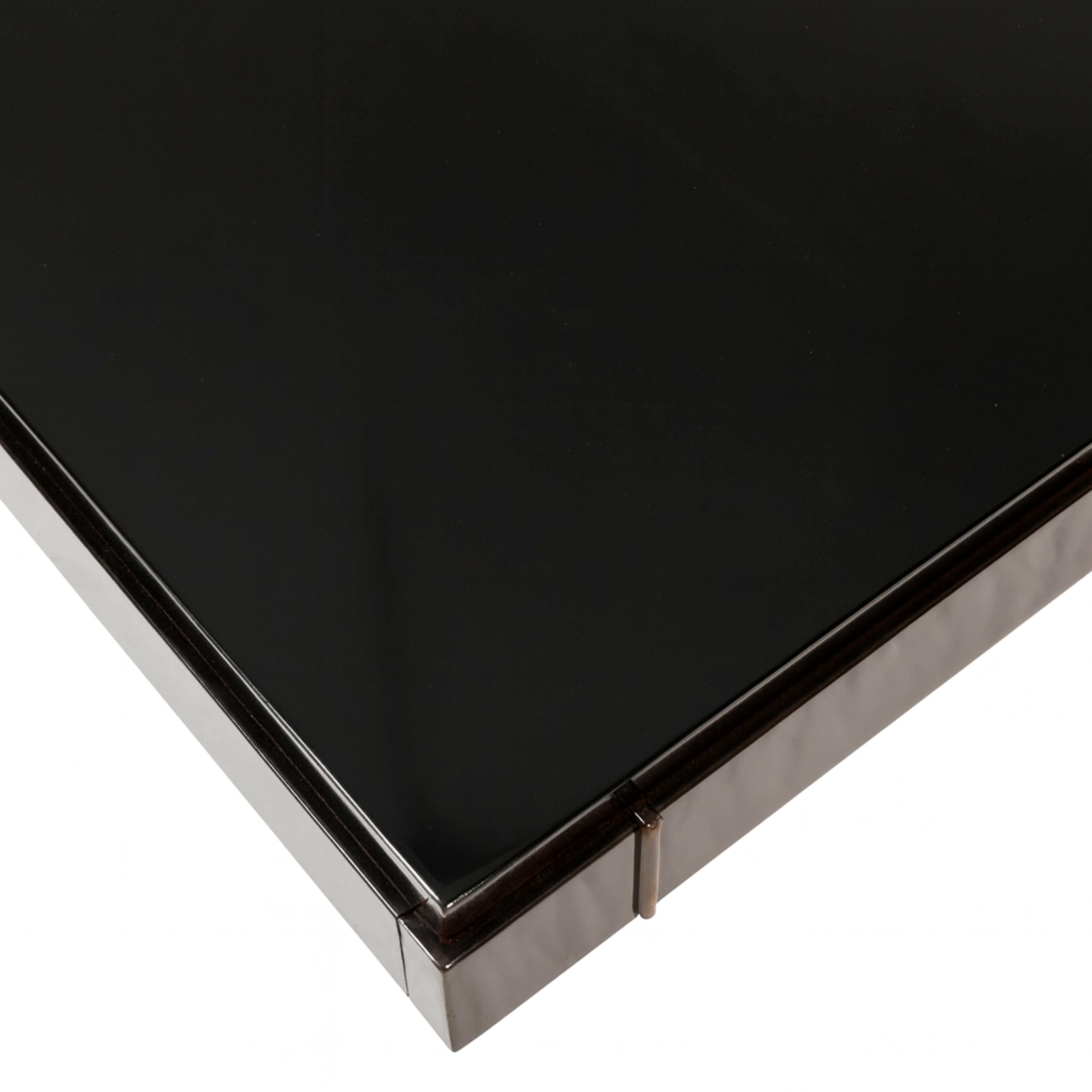 20th Century French Art Deco Black Lacquer Dining Table with Extensions, 1930s For Sale