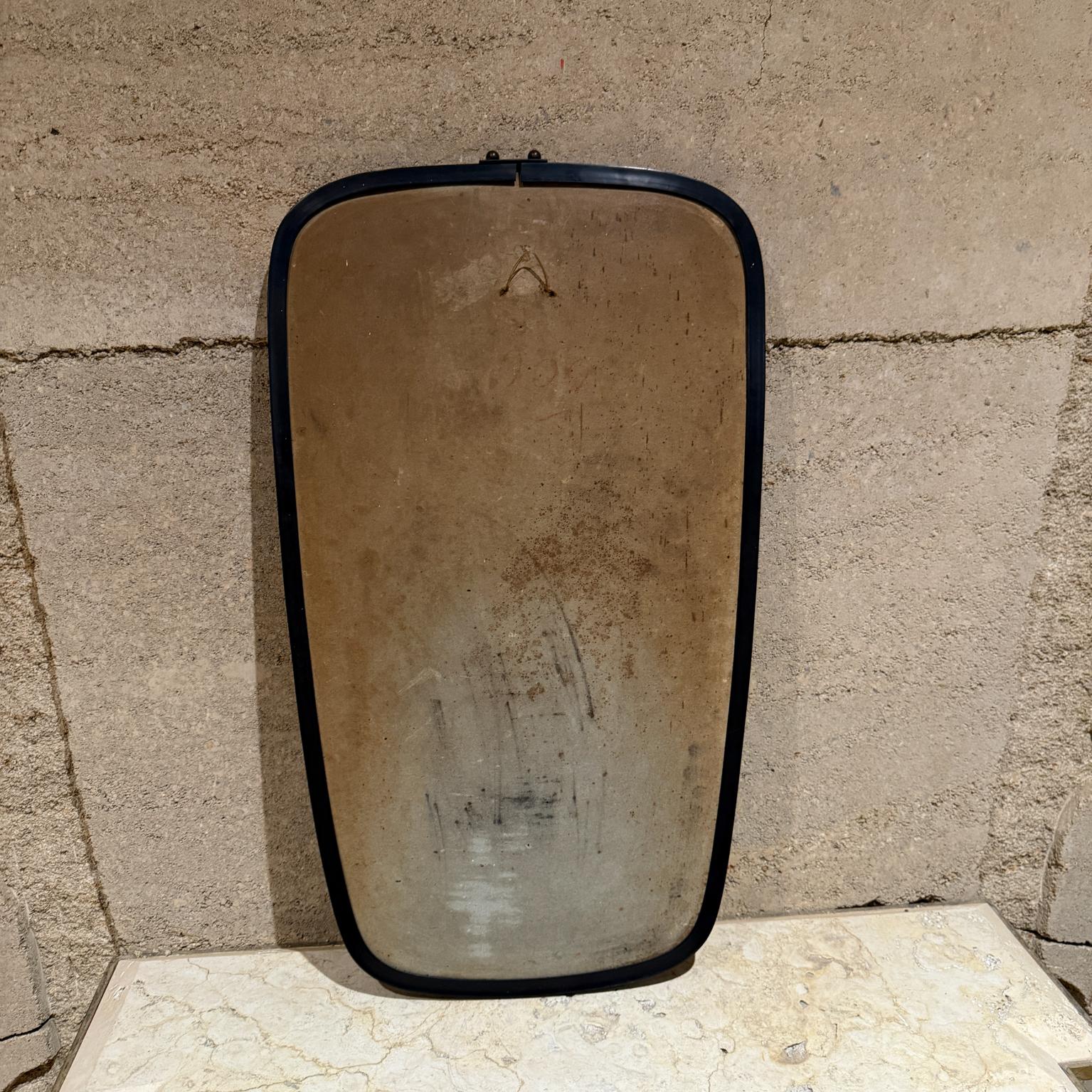 French Art Deco Black Wall Mirror Silver Leaf For Sale 6