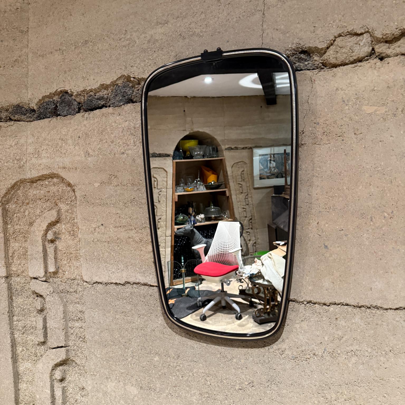French Art Deco Black Wall Mirror Silver Leaf For Sale 7