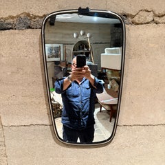 French Art Deco Black Wall Mirror Silver Leaf