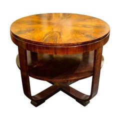 French Art Deco Black Walnut Side Table