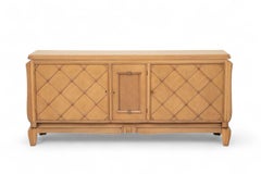 Französisches Sideboard im Art-Déco-Stil mit geometrischen Kreuzmustern, gebleicht