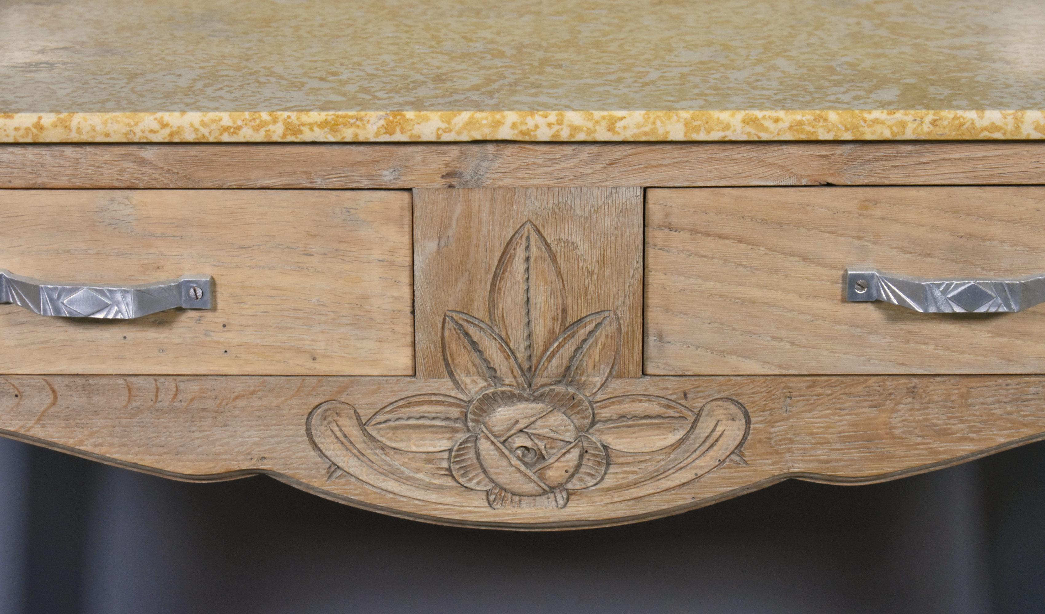 French Art Deco Bleached Oak Washstand For Sale 5