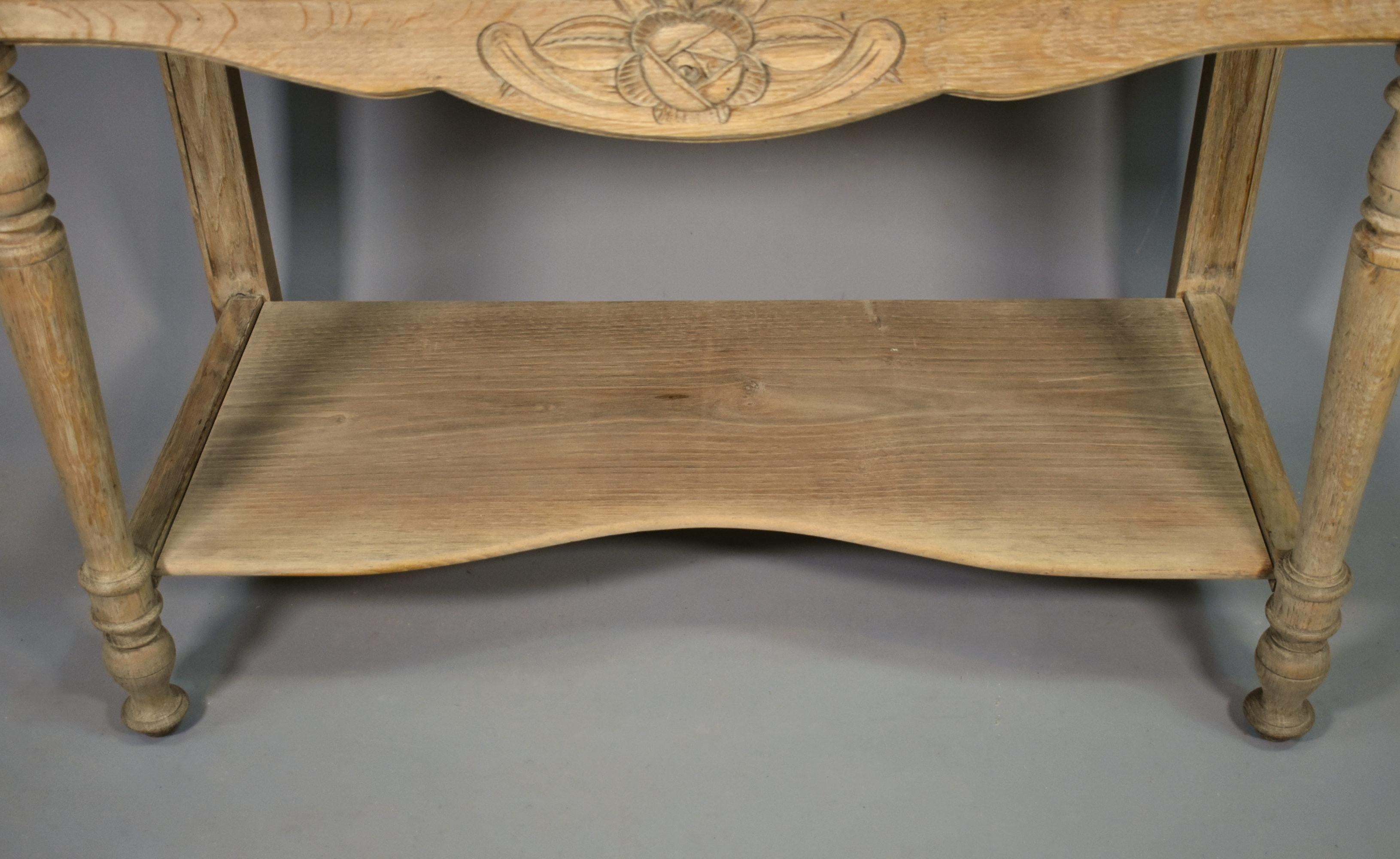 French Art Deco Bleached Oak Washstand For Sale 6