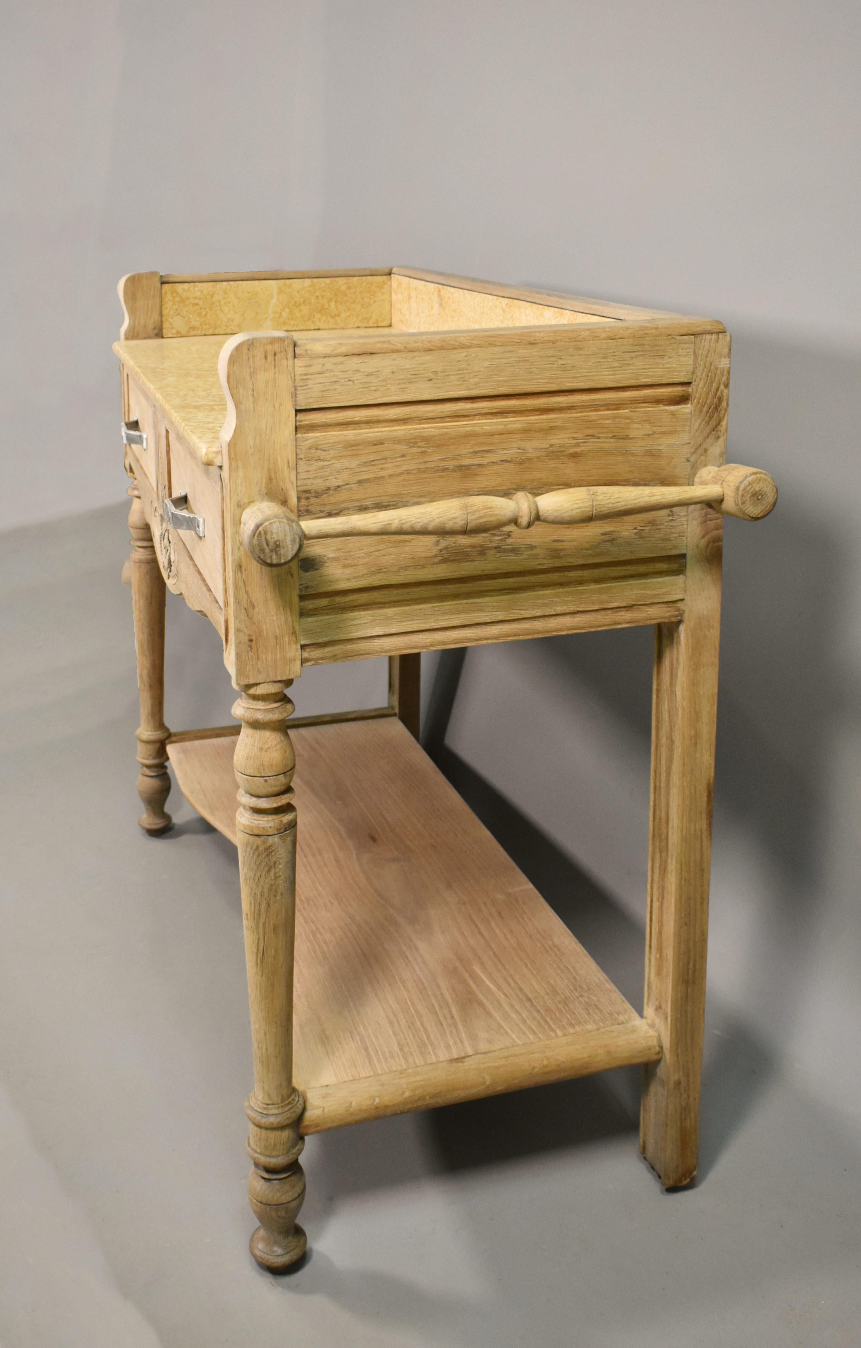 French Art Deco Bleached Oak Washstand For Sale 8