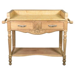 French Art Deco Bleached Oak Washstand