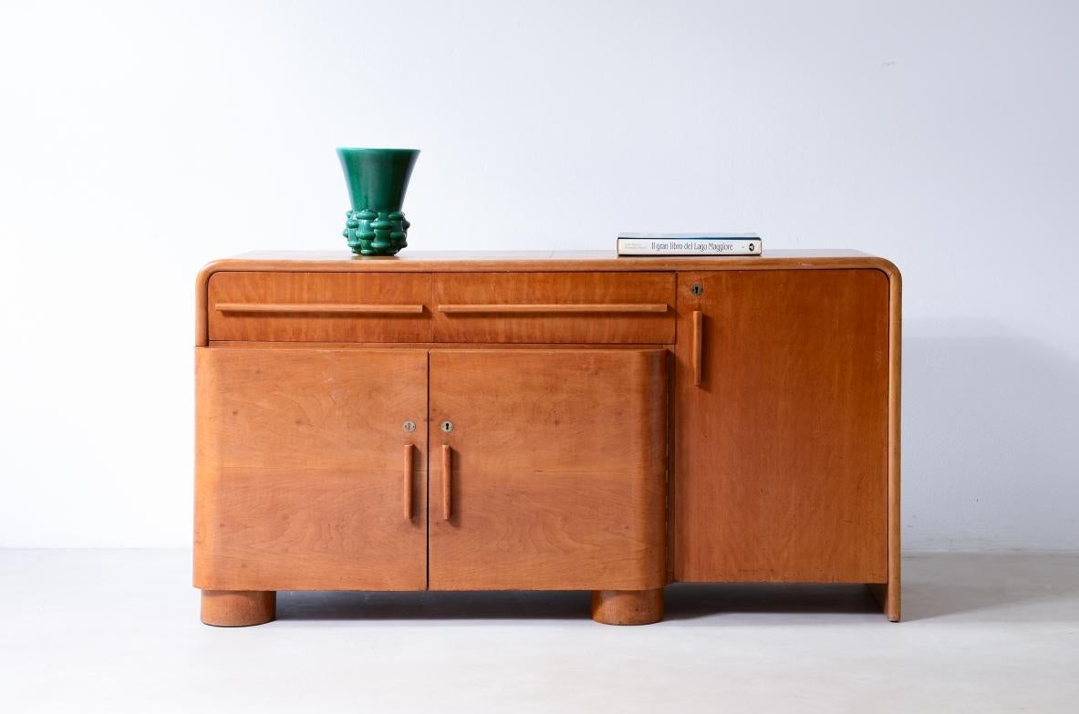 20th Century French Art Decò blonde wood cabinet For Sale