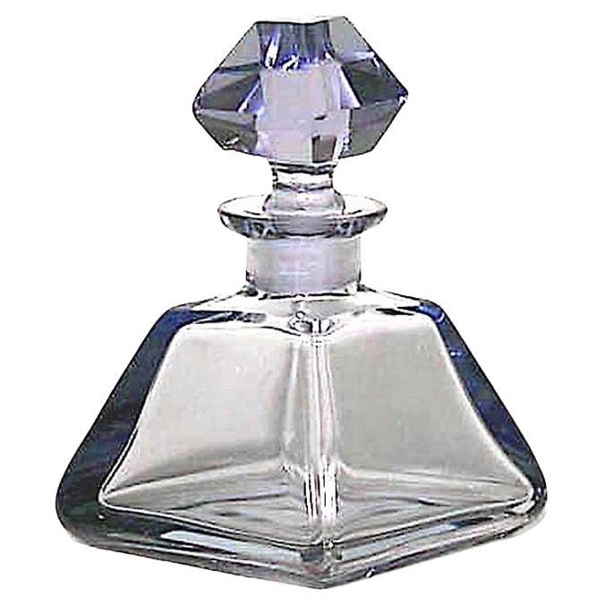 French Art Deco Blue Crystal Perfume Bottle