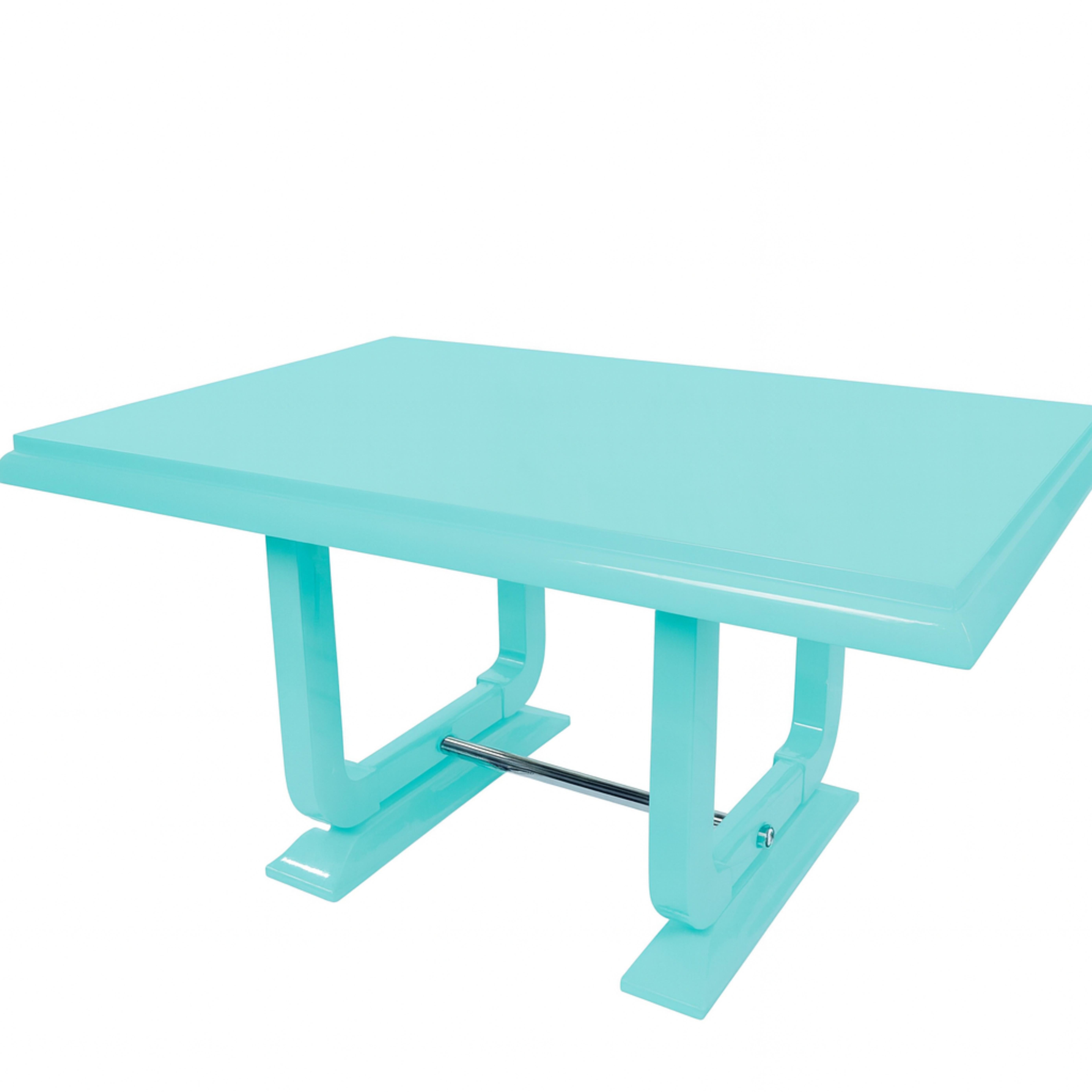 Französischer Art-Déco-Tisch in Eierfarbe, 1930er Jahre im Angebot 1