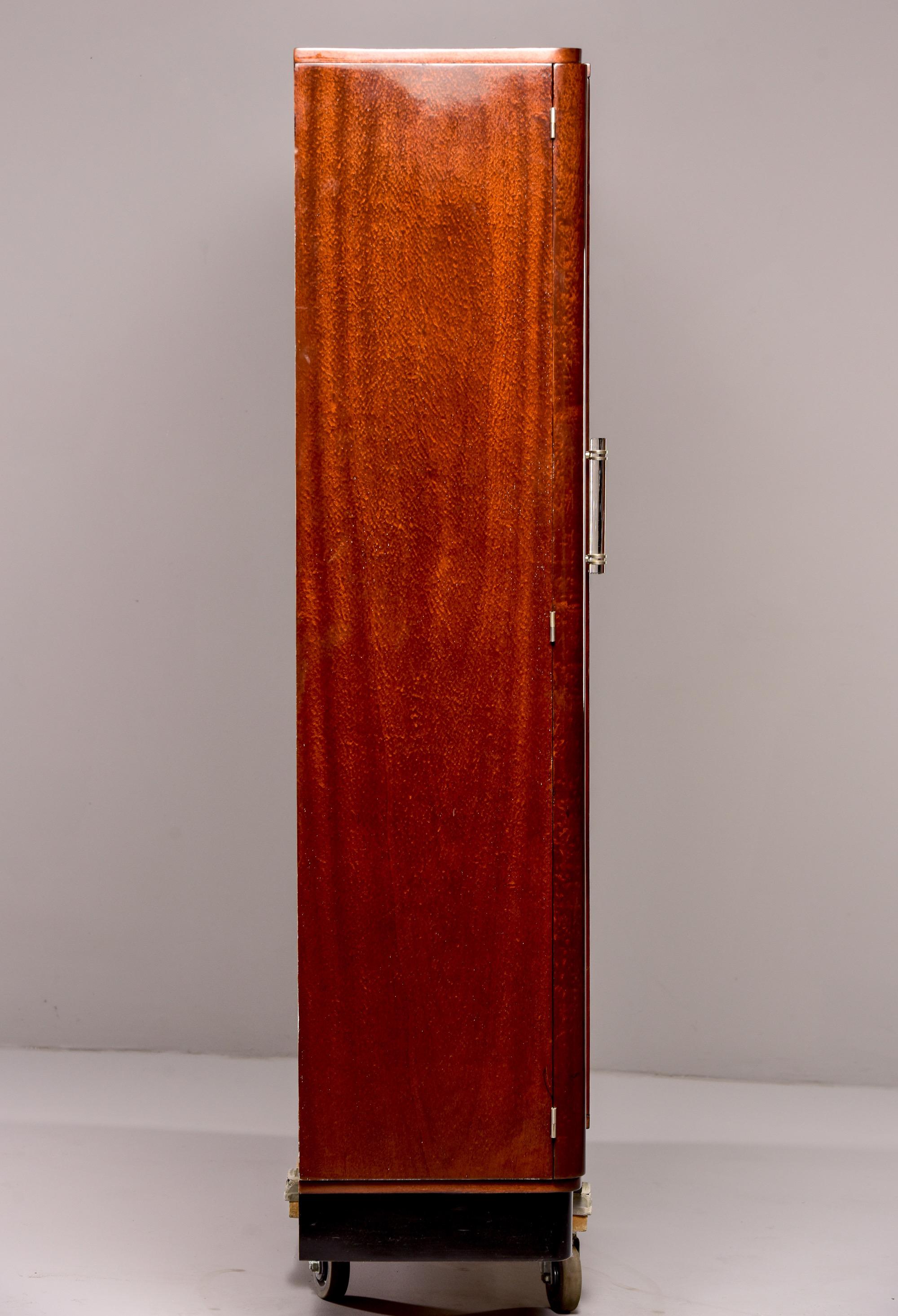 20th Century French Art Deco Bookcase Cabinet with Lucite Handles