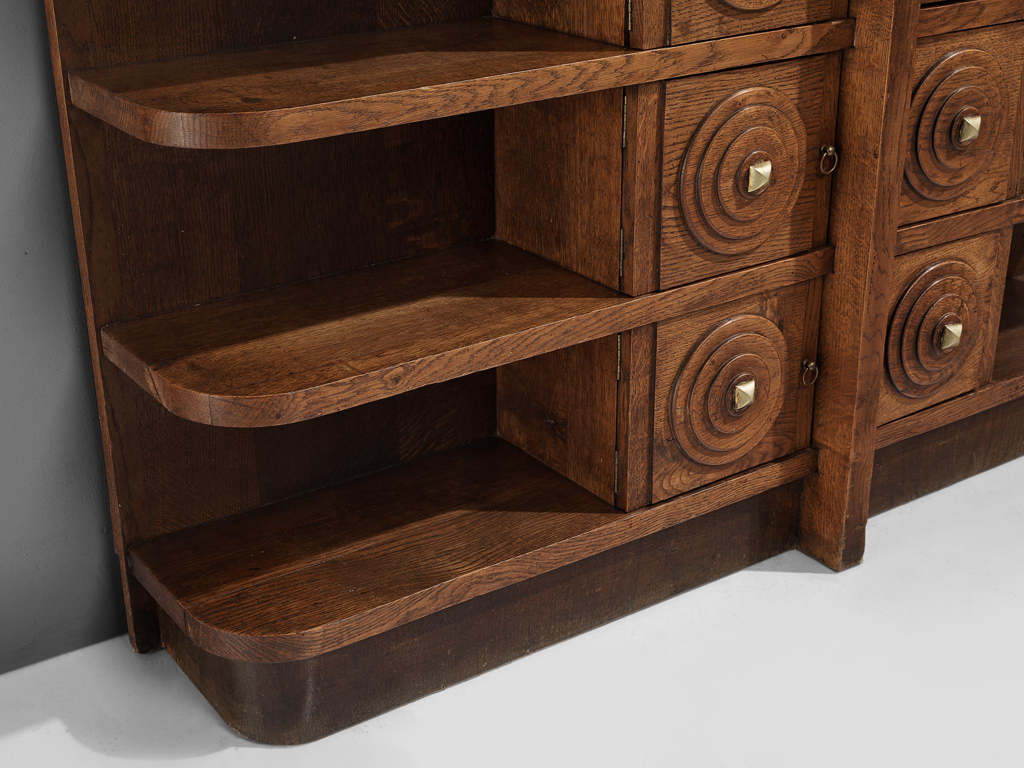 French Art Deco Bookcase in Oak 3