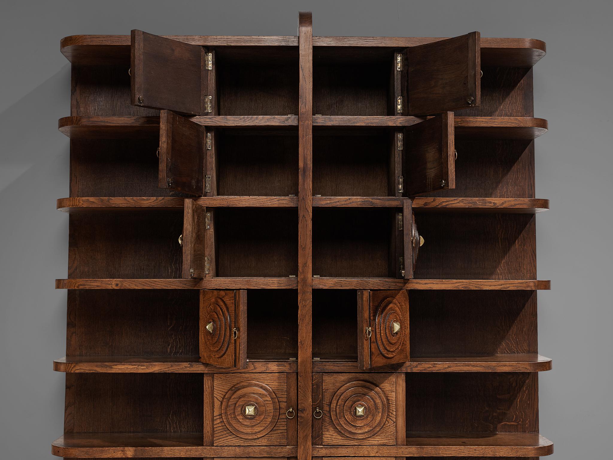 French Art Deco Bookcase in Oak 4