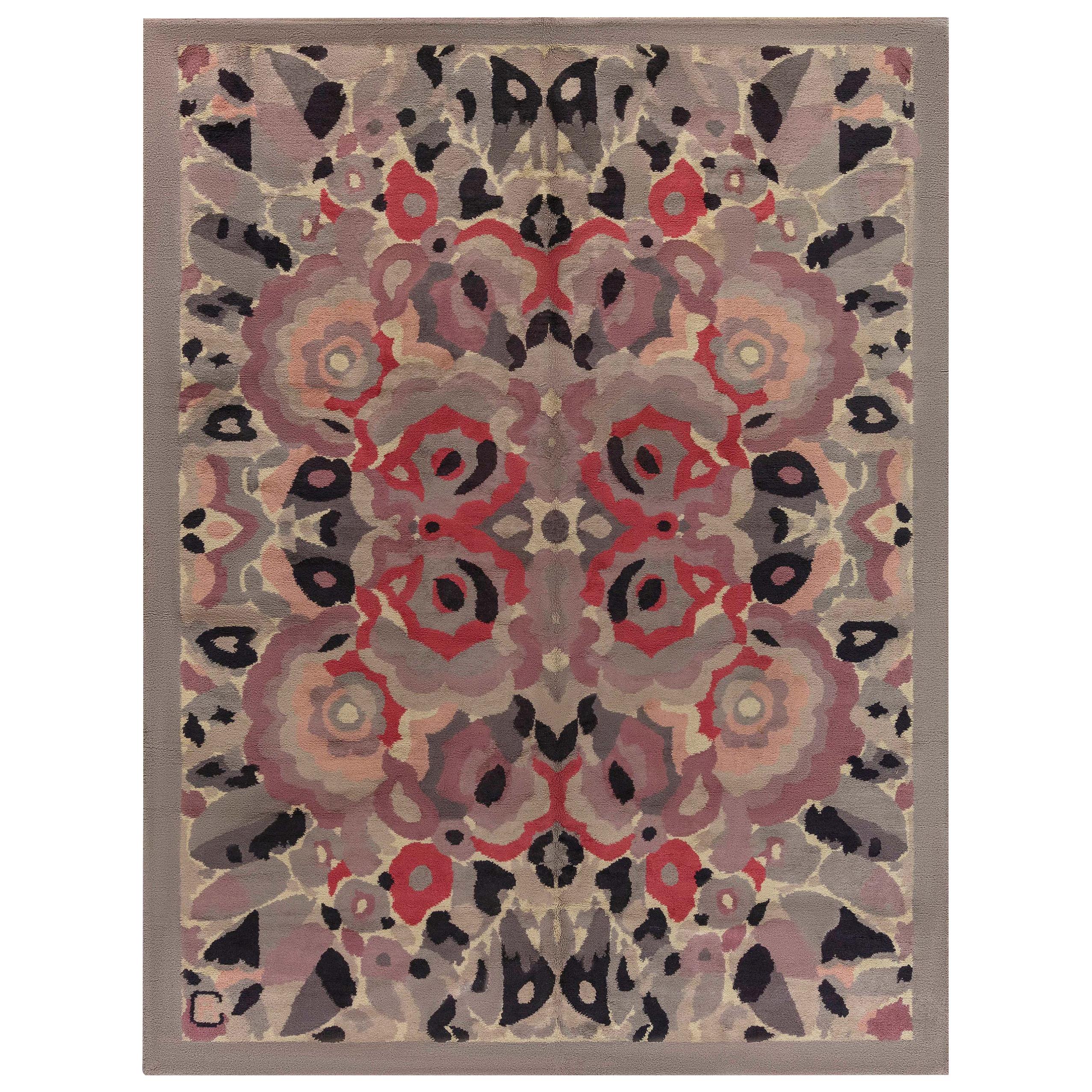 Doris Leslie Blau Collection French Art Deco Green and Ivory Handmade