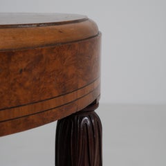 French Art Deco Bouillotte Side Table, Wood, Compact, Circa 1920