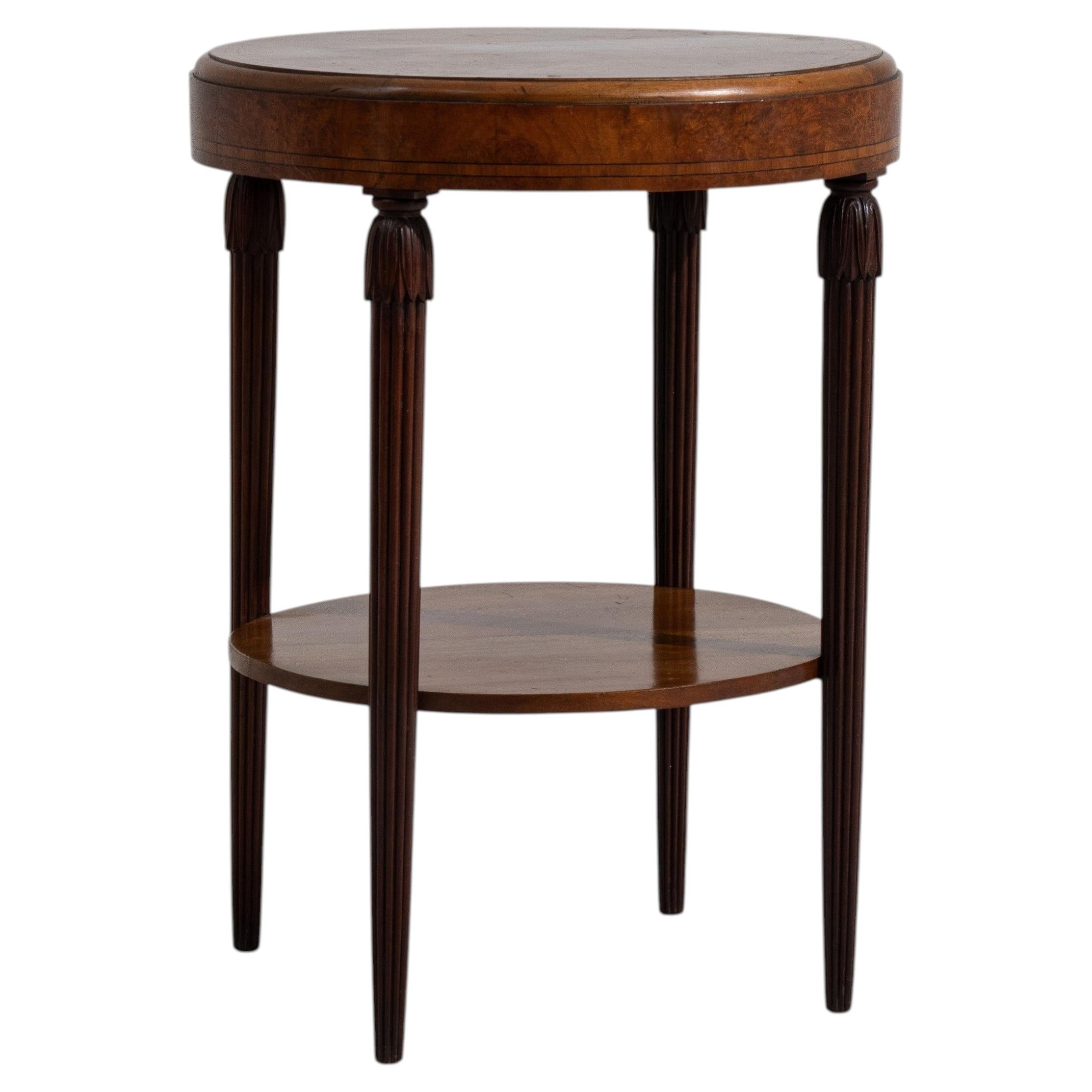 Tavolino Bouillotte in stile Art Déco francese, in legno, compatto, CIRCA 1920