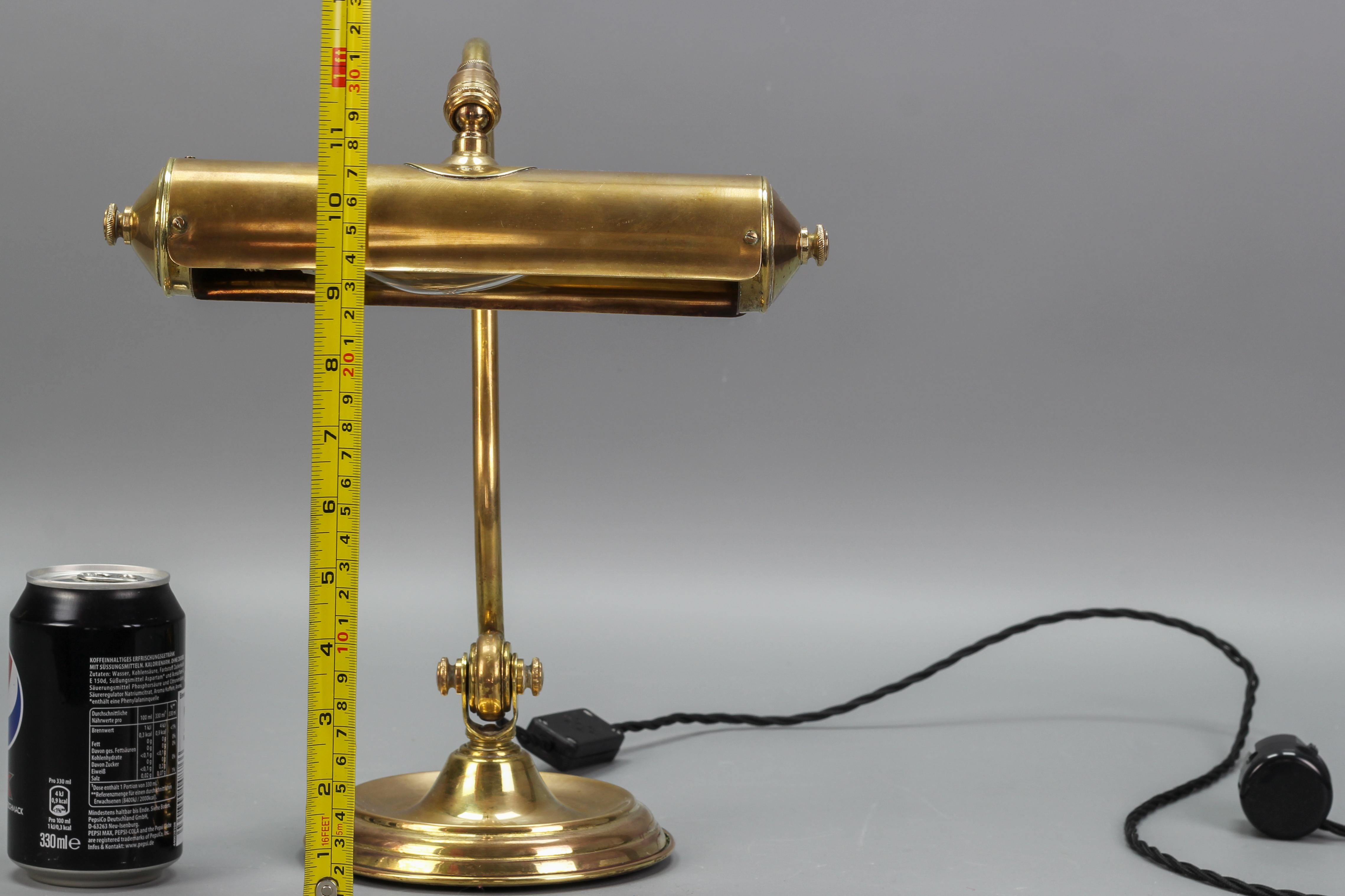 French Art Deco Brass Adjustable Desk Lamp, 1930s 15
