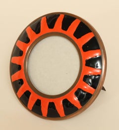 French Art Deco Brass and Enamel Photograph Frame by Henri-Victor Miault