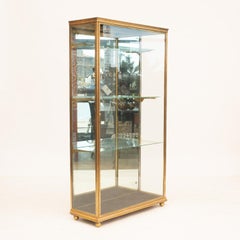 French Art Deco Brass and Glass Vitrine Display Cabinet